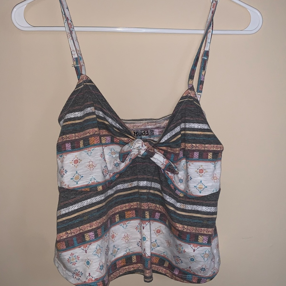 Tribal print flowy crop top